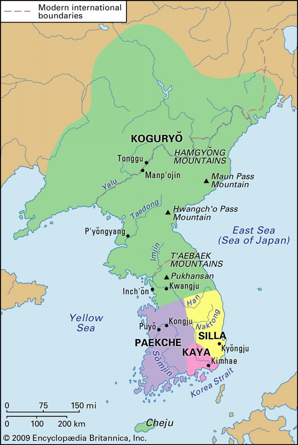 Historyczna mapa Korei Południowej (ROK)