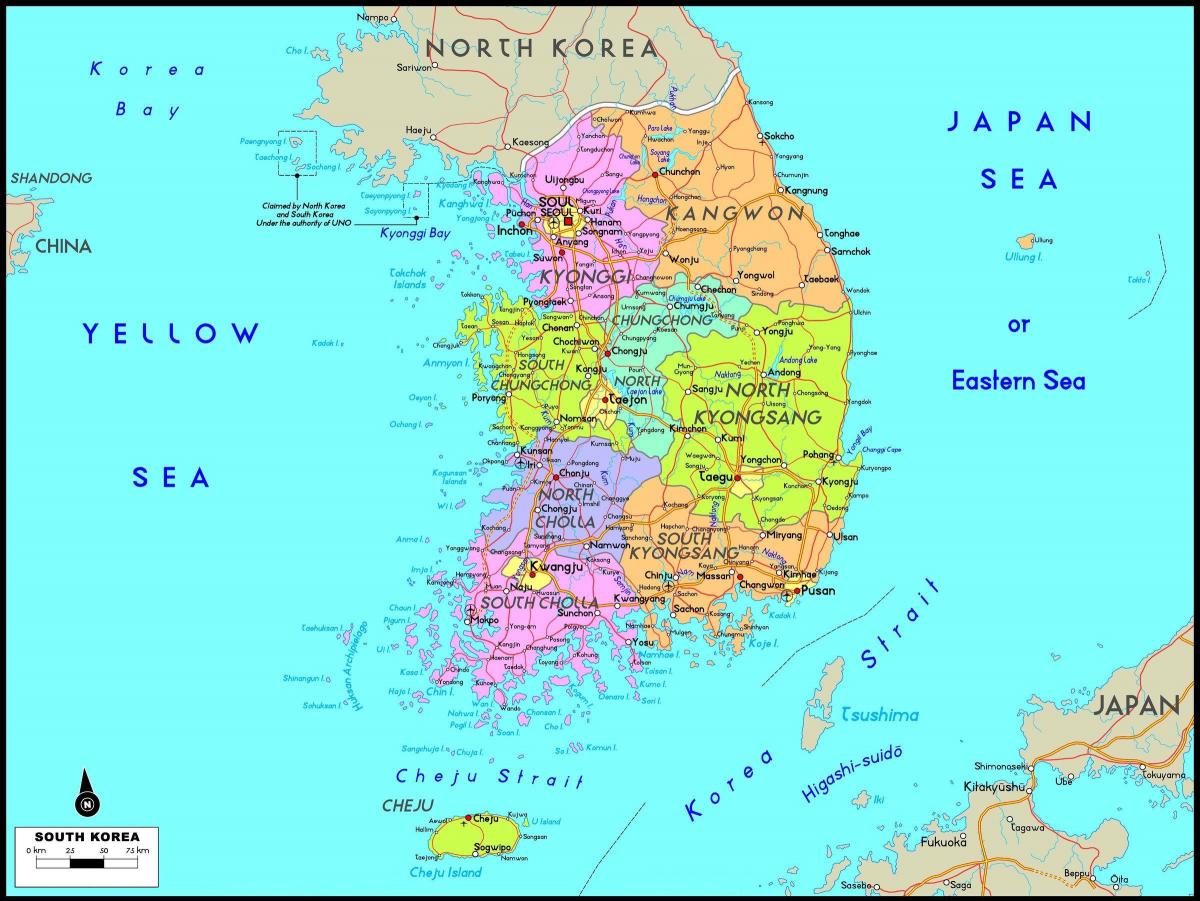 Korea Południowa (ROK) na mapie