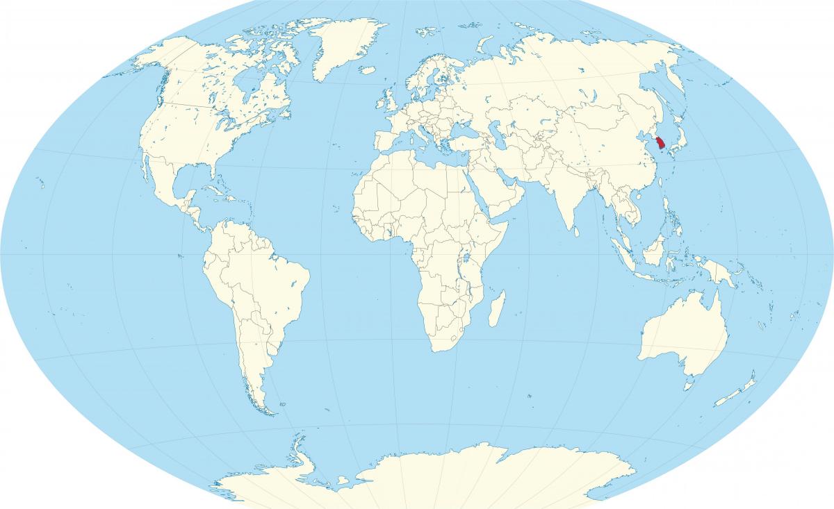 Położenie Korei Południowej (ROK) na mapie świata