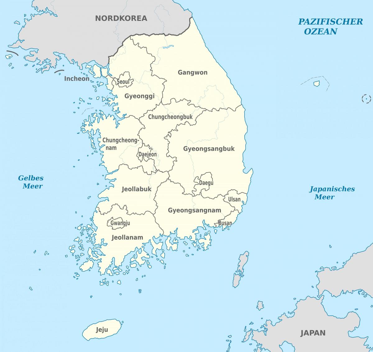 Mapa stanu Korei Południowej (ROK)